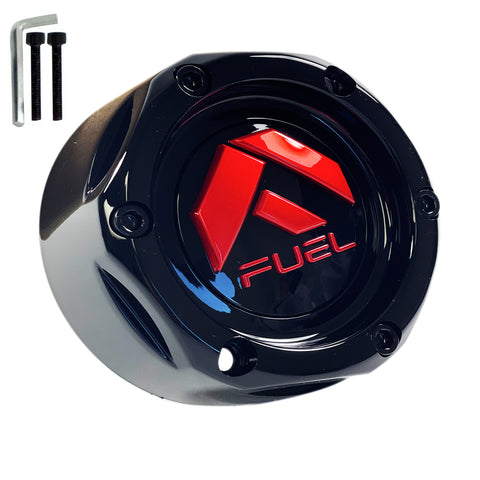 Fuel Offroad Wheels Gloss Black / Red Logo Custom Wheel Center Cap Caps # 1003-42GBQ (1 CAP)