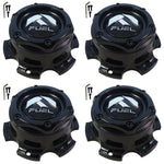 Fuel Wheels Gloss Black Center Cap # 1004-27GB / 1004-26 (4 CAPS) NEW 6 LUG FORGE - Wheelcapking