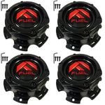 Fuel Wheels Gloss Black / Red Center Cap # 1004-27GBQ / 1004-26 NEW (4 CAPS) - Wheelcapking