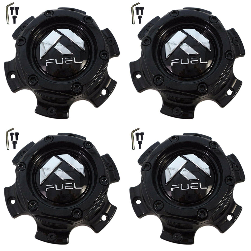 Fuel Rims Caps Fuel Wheels Gloss Black Center Cap # 1004-37GB / 1004-36 (4 CAPS) 6x13 ...