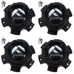 Fuel Wheels Gloss Black Center Cap # 1004-37GB / 1004-36 (4 CAPS) 6x135 6x5.5 - Wheelcapking