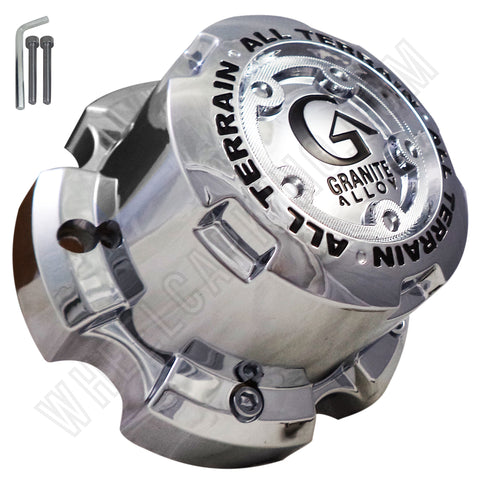 Granite Alloy Wheels Chrome Custom Wheel Center Caps # 89-9857G (1 CAP)