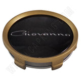 Giovanna Gold / Black Custom Wheel Center Cap # 998K75-S15 (4 CAPS) - Wheelcapking