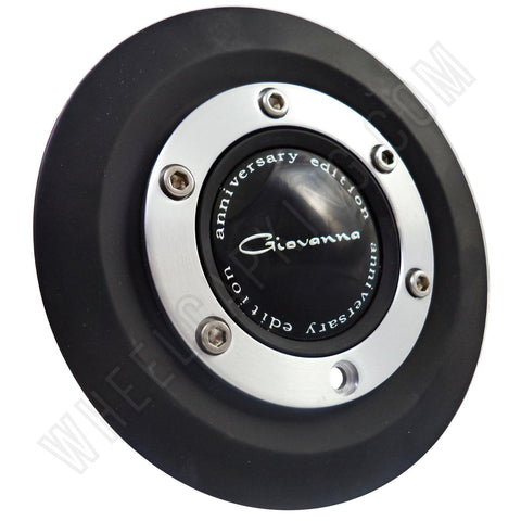 Giovanna Wheels Flat Black / Chrome Custom Wheel Center Cap Caps Set 4 # 1135L164-1 / 998K75 - Wheelcapking