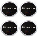 Giovanna Gloss Black / Silver Custom Wheel Center Cap # 998K75 / S709-29 (4 CAPS)