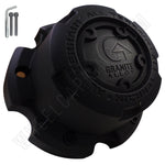 Granite Alloy Wheels Flat Black Custom Wheel Center Caps # 89-9857G (1 CAP)
