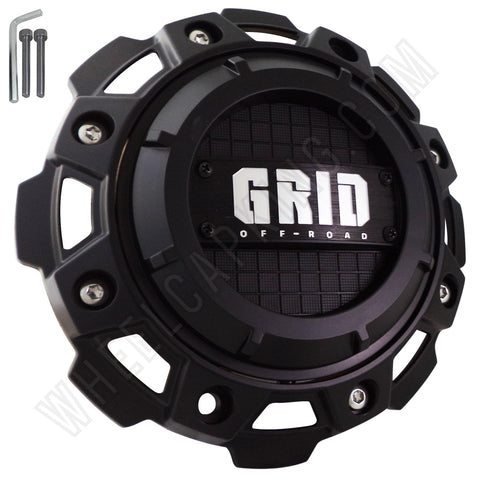 GRID Wheels Flat Black Custom Center Cap Caps Set of 4 # GD-8-CAP, C8046L213 - Wheelcapking
