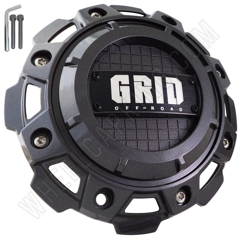 GRID Wheels Gloss Grey Custom Center Cap Caps Set of 1 # GD-8-CAP, C8046L213 - Wheelcapking