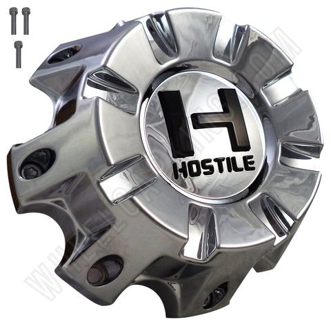 Hostile Wheels Chrome Custom Wheel Center Cap # HC-8002 / HC-8002C (1 Cap)
