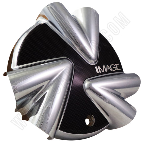 Image Wheels Chrome /  Black Custom Wheel Center Caps # 8600-0 / 8609-4 (1 CAP)