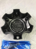 Ultra Motorsports Wheels Flat Black / Gloss Logo Wheel Center Cap # 89-9764SBB (1 CAP) - Wheelcapking