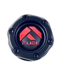 Fuel Off-Road Matte Black Wheel Center Hub Cap Gloss Red Logo # 1003-47MBQ (4 CAPS)