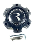 Raceline Wheels Flat Black Custom Wheel Center Caps # PD-CAPSX-P981-6H2 / 311163 (4 CAPS) 6 LUG