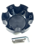 Raceline Wheels Flat Black Custom Wheel Center Caps # PD-CAPSX-P981-6H2 / 311163 (4 CAPS) 6 LUG