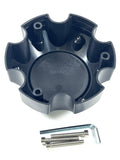 Raceline Wheels Flat Black Custom Wheel Center Caps # PD-CAPSX-P981-6H2 / 311163 (4 CAPS) 6 LUG