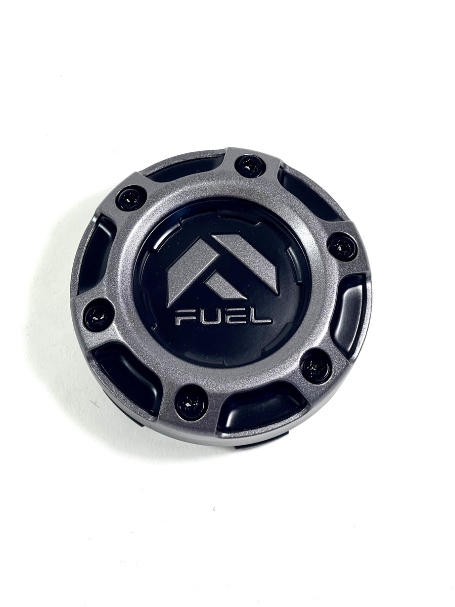 Fuel Wheels Gloss / Black Rivets Center Cap # 1004-68GD (4 CAPS) 5 / 6 ...