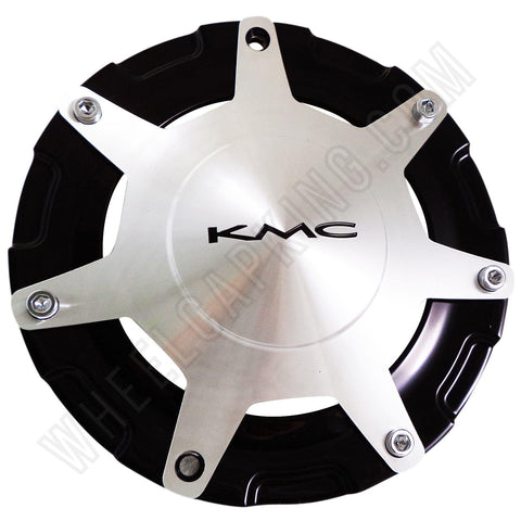 KMC Wheels Silver / Black Custom Wheel Center Cap Caps Set of 1 # 1081L191-1 NEW! - Wheelcapking