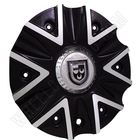 Lexani Wheels 009-2810-AL Machine Black/Silver Custom Wheel Center Cap (4 CAPS)