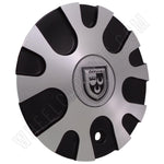 LEXANI Wheels Silver / Black Custom Wheel Center Cap # C-358-2 (4 CAPS) - Wheelcapking