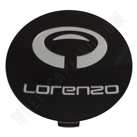 Lorenzo Wheels Gloss Black Custom Wheel Center Caps # 396K67 (4 CAPS) - Wheelcapking