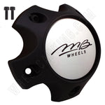 MB Motorsports Wheels Flat Black Custom Wheel Center Cap # BC-786S (4 CAPS) - Wheelcapking