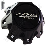 MB Motorsport Wheels Flat Black Custom Wheel Center Caps # BC-850-BLK (1 CAP) - Wheelcapking