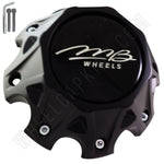 MB Motorsport Wheels Flat Black Custom Wheel Center Caps # BC-850-BLK (4 CAPS) - Wheelcapking