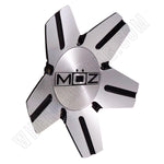 MOZ # 938-AL-CAP Wheels Silver/Black Custom Wheel Center Caps NEW! (1 CAP) - Wheelcapking