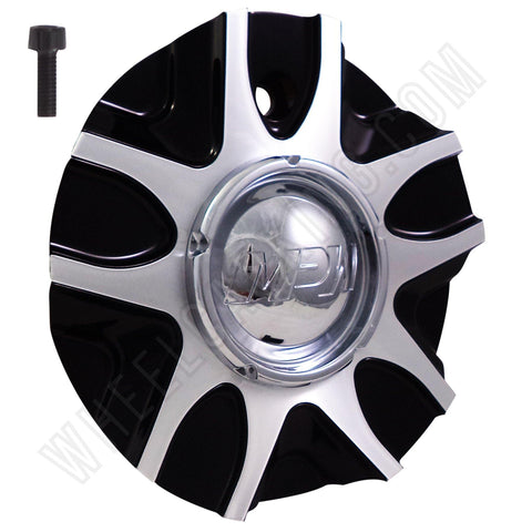 MPW Wheels Silver / Gloss Black Custom Wheel Center Caps # C10MP109B (1 CAP) - Wheelcapking