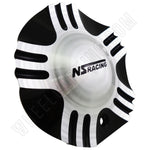 NS Racing Silver / Black Custom Wheel Center Cap Caps Set of 1 # S1050-NS01 / C-055-1 NEW! - Wheelcapking