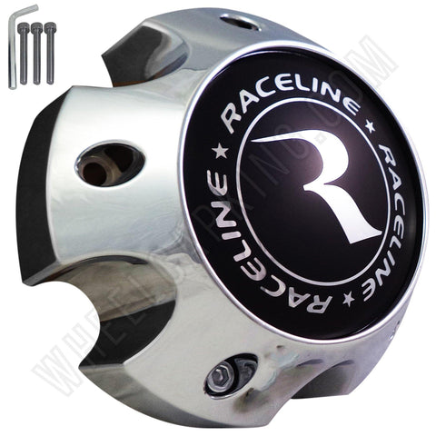 Raceline Chrome Custom Wheel Center Cap Caps Set 1 # 311161 / (5 x 5 1/2 LUG) - Wheelcapking