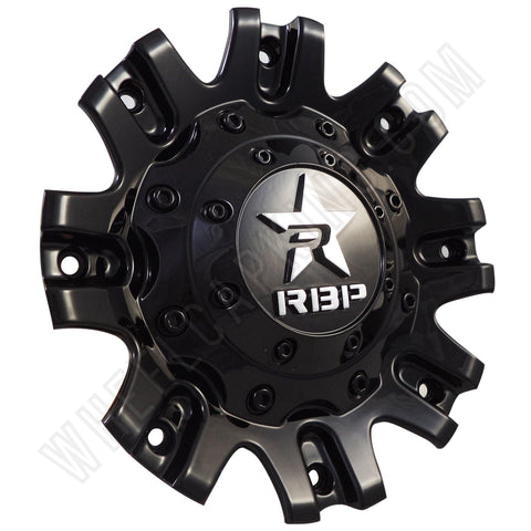 RBP Wheels Gloss Black Custom Wheel Center Caps # C-94R-171820B / 369S01 (4 CAPS) - Wheelcapking