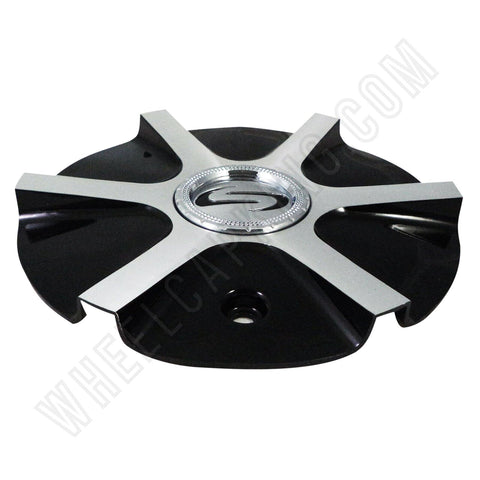 Strada Wheels Gloss Black / Silver Custom Wheel Center Cap Caps # S07 (1 CAP) - Wheelcapking