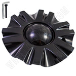 SSC / Sears Gloss Black Custom Wheel Center Cap # MCD8243YA01 / SJ106-19 (4 CAPS) - Wheelcapking