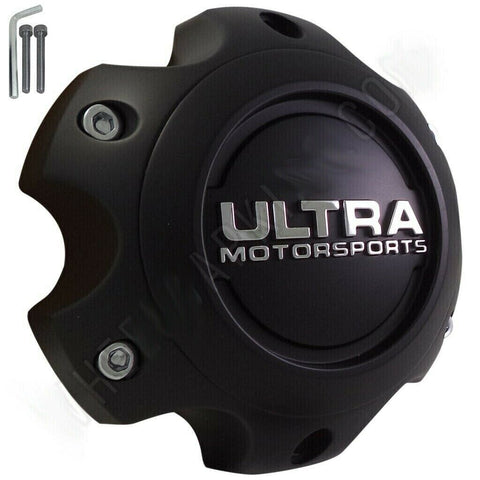 Ultra Motorsports Wheels Flat Black Wheel Center Cap Caps # 89-9765 (4 CAPS) 6 LUG