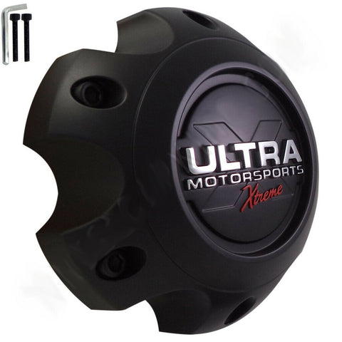 Ultra Motorsports Wheels Xtreme Flat Black Center Caps # 89-9765 / 883S02 / 89-9765SBX (1 CAP) 6 LUG