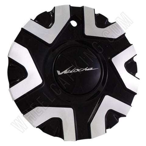 Veloche Wheels C10575B Gloss Black/Silver Custom Wheel Center Caps (1 CAP) - Wheelcapking