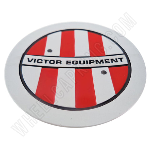 Victor Equipment Silver / Red Custom Wheel Center Cap # C-E76 (1 CAP) - Wheelcapking