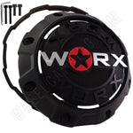 Worx Wheels Flat Black Custom Wheel Center Caps # A89-8856L, WRX-8856LB (1 CAP) - Wheelcapking