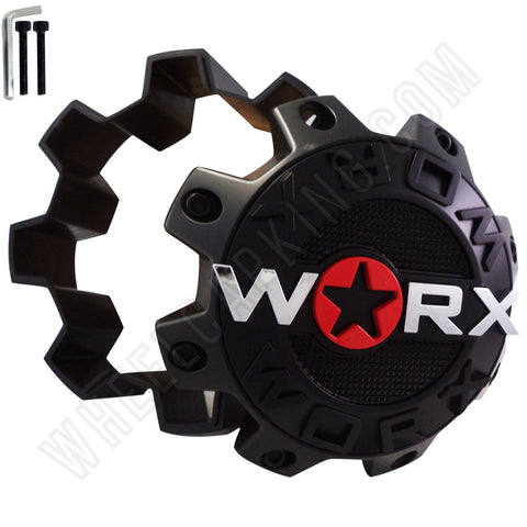 Worx Wheels Gloss Black Custom Wheel Center Caps # WRX-8808LSB / WRX-8808-SB-L (4 CAPS) - Wheelcapking