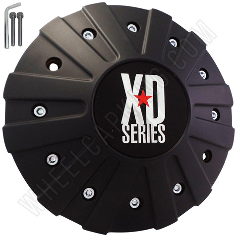 KMC XD Series Wheels Black Custom Wheel Center Caps # 846L215B (1 CAP) - Wheelcapking