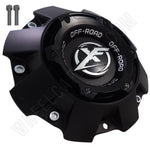 XF Offroad Wheels Flat Blk/Gloss Black Top Short Custom Center Cap # 1444L227 (4 Caps) - Wheelcapking
