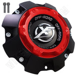 XF Offroad Wheels Gloss Blk/Red Top Short Custom Center Cap # 1444L227 (1 Cap)