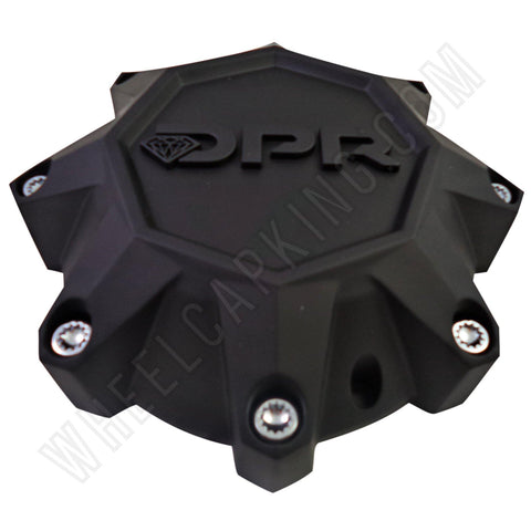 DPR Wheels Flat Black / Black Logo Custom Wheel Center Cap # A01-Z-CAP TALL (4 CAPS) - Wheelcapking