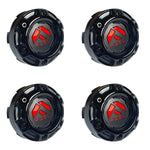 Fuel Wheels Gloss Black / Red Logo Center Cap # 1004-68GBQ (4 CAPS) 5 / 6 LUG