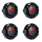 Fuel Wheels Gloss Black / Red Logo Center Cap # 1004-68GBQ (4 CAPS) 5 / 6 LUG