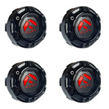 Fuel Wheels Gloss Black / Red Logo Center Cap # 1004-68GBQ (4 CAPS) 5 / 6 LUG