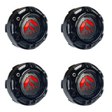 Fuel Wheels Gloss Black / Red Logo Center Cap # 1004-68GBQ (4 CAPS) 5 / 6 LUG