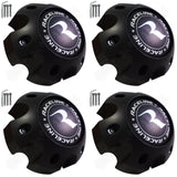 Raceline Wheels Flat Black Custom Wheel Center Caps # PD-CAPSX-P981-6H2 / 311163 (4 CAPS) 6 LUG