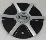 Strada Wheels Gloss Black / Silver Custom Wheel Center Cap Caps # S07 (1 CAP) - Wheelcapking